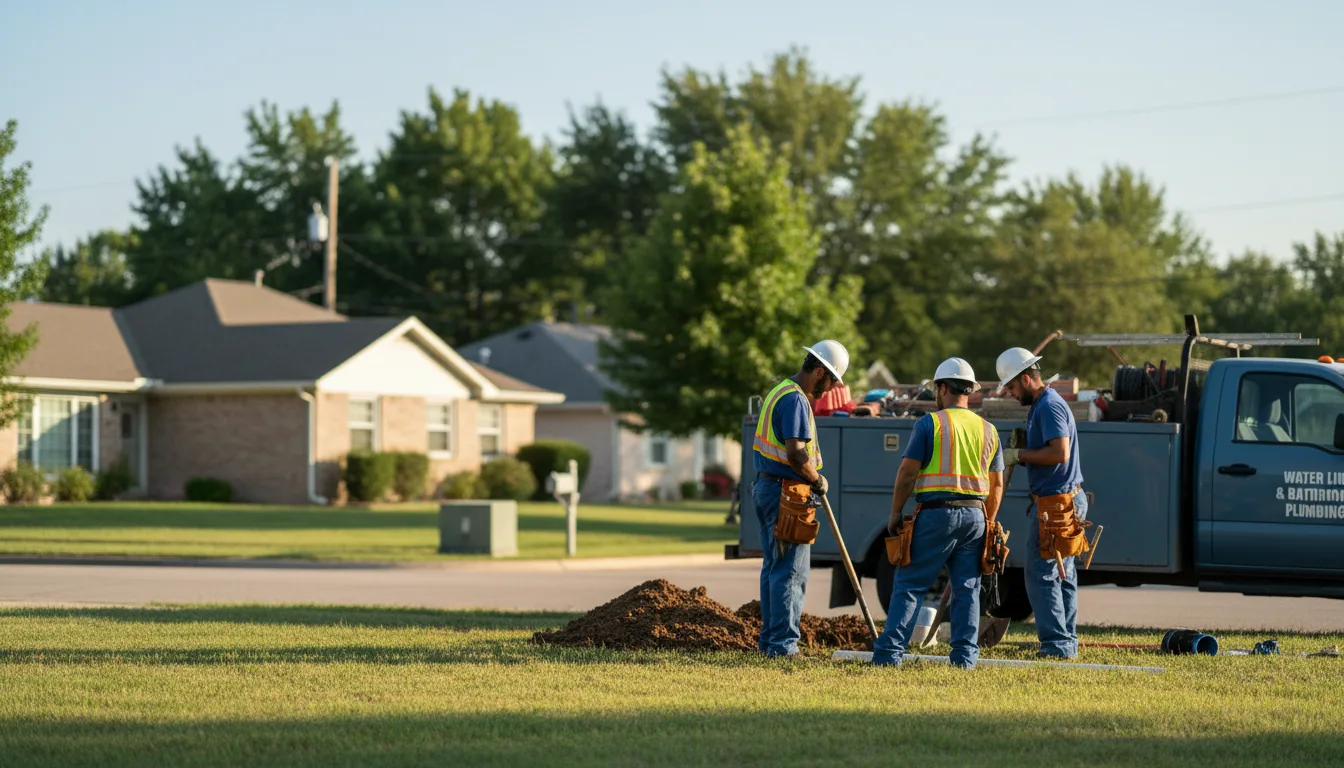 Residential water line and bathroom plumbing service in Pleasant Plains, AR